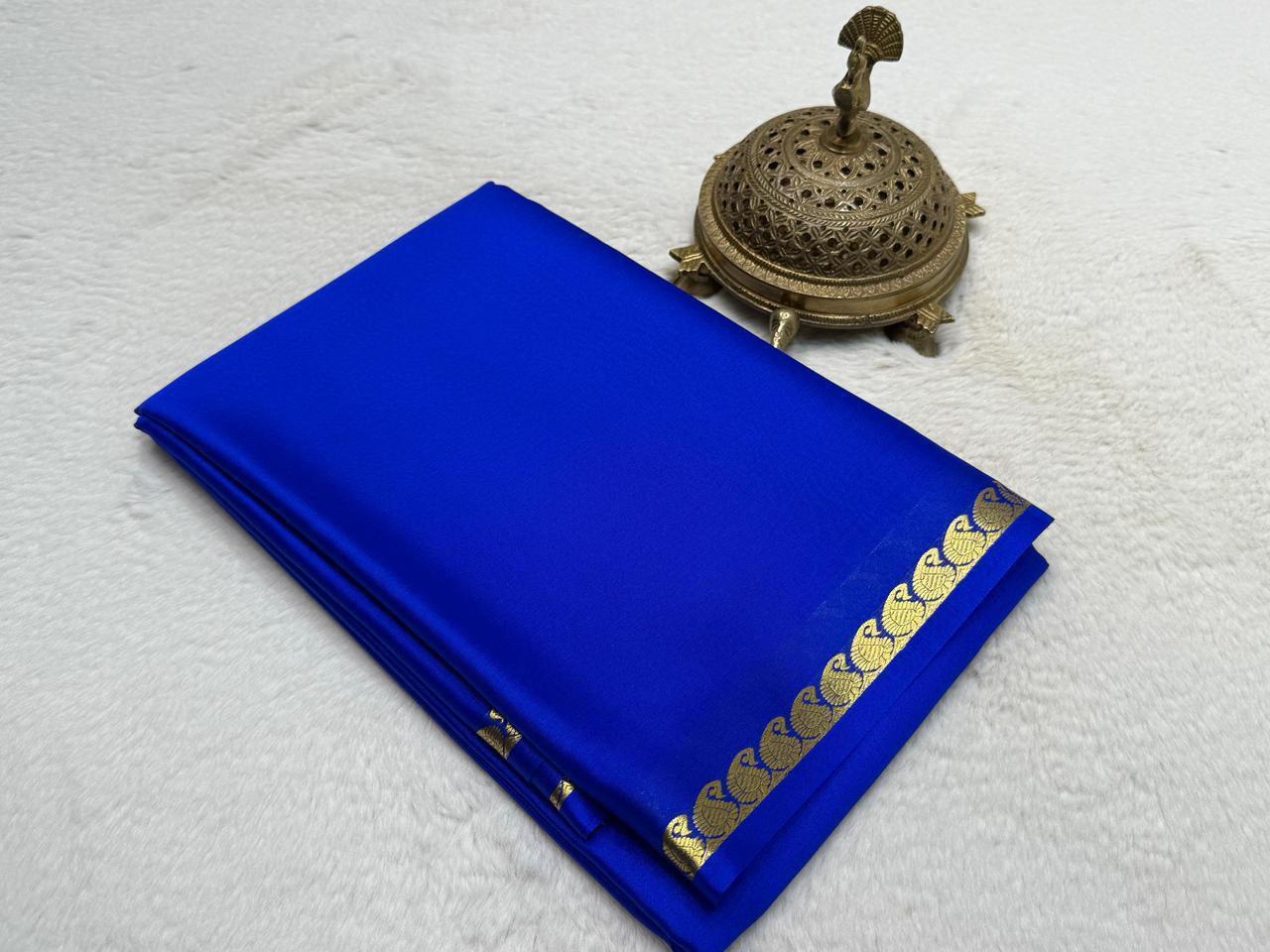 Mango border pure mysore silk saree