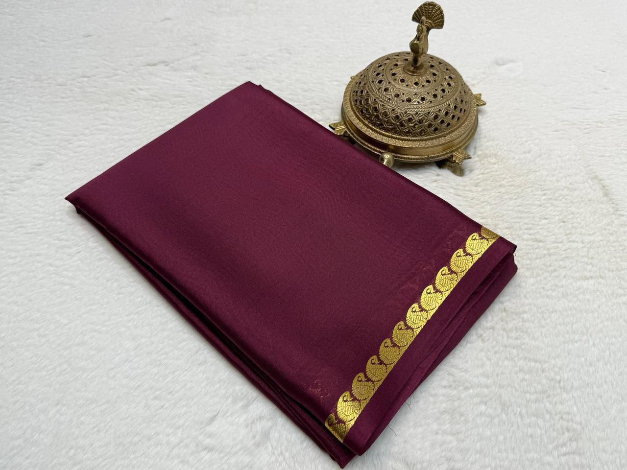 Mango border pure mysore silk saree