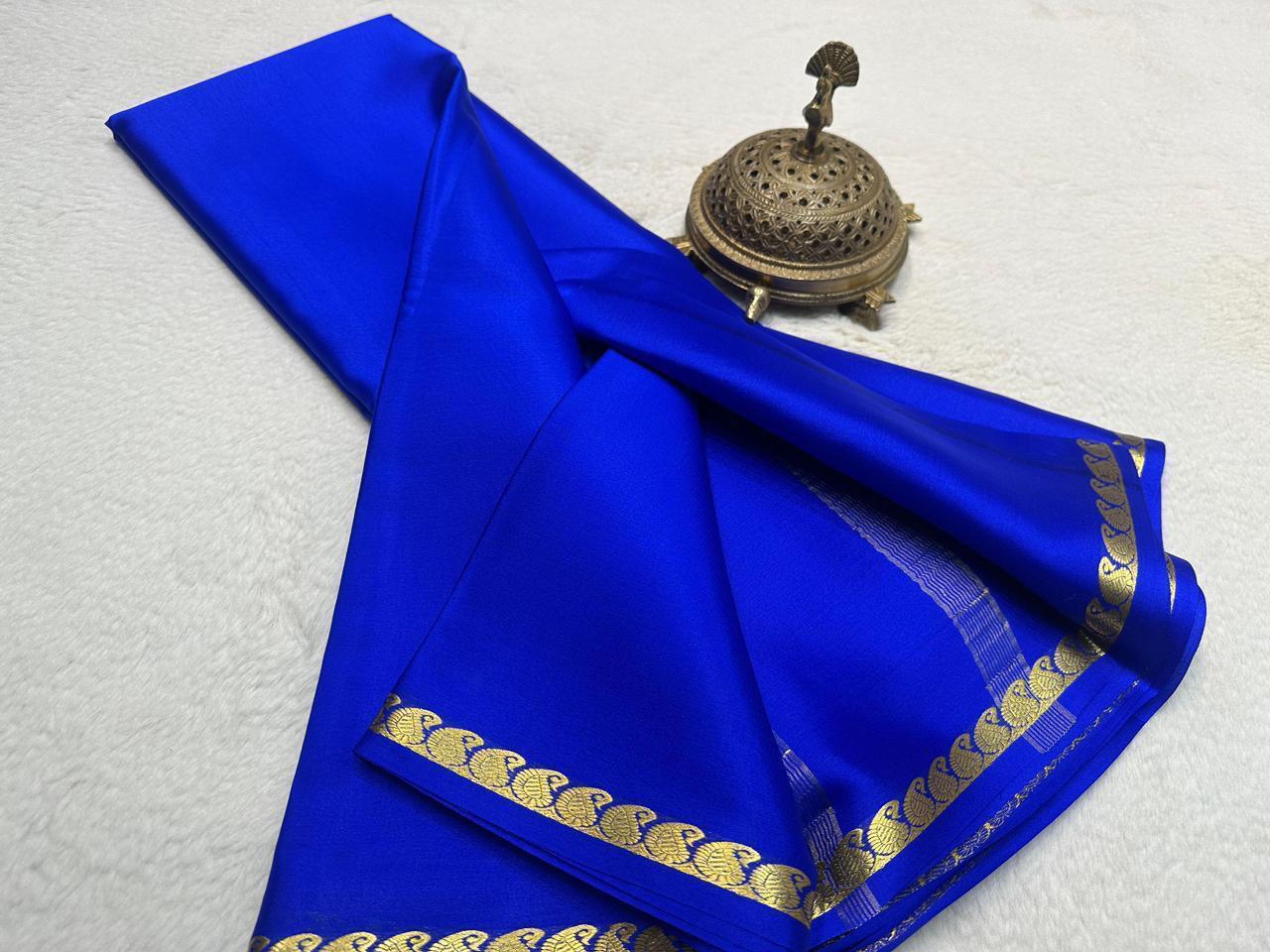 Mango border pure mysore silk saree