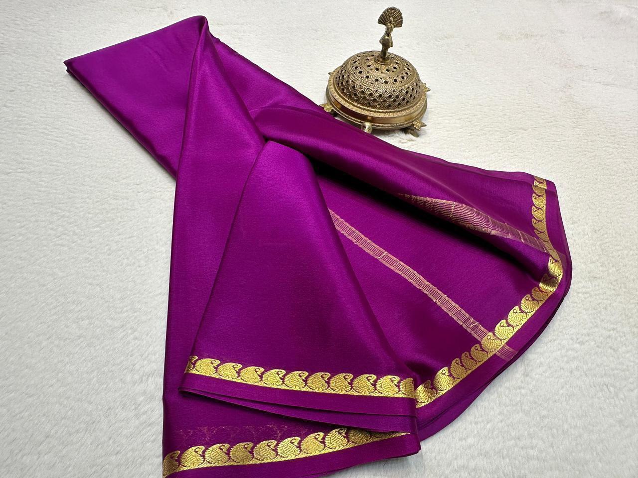 Mango border pure mysore silk saree