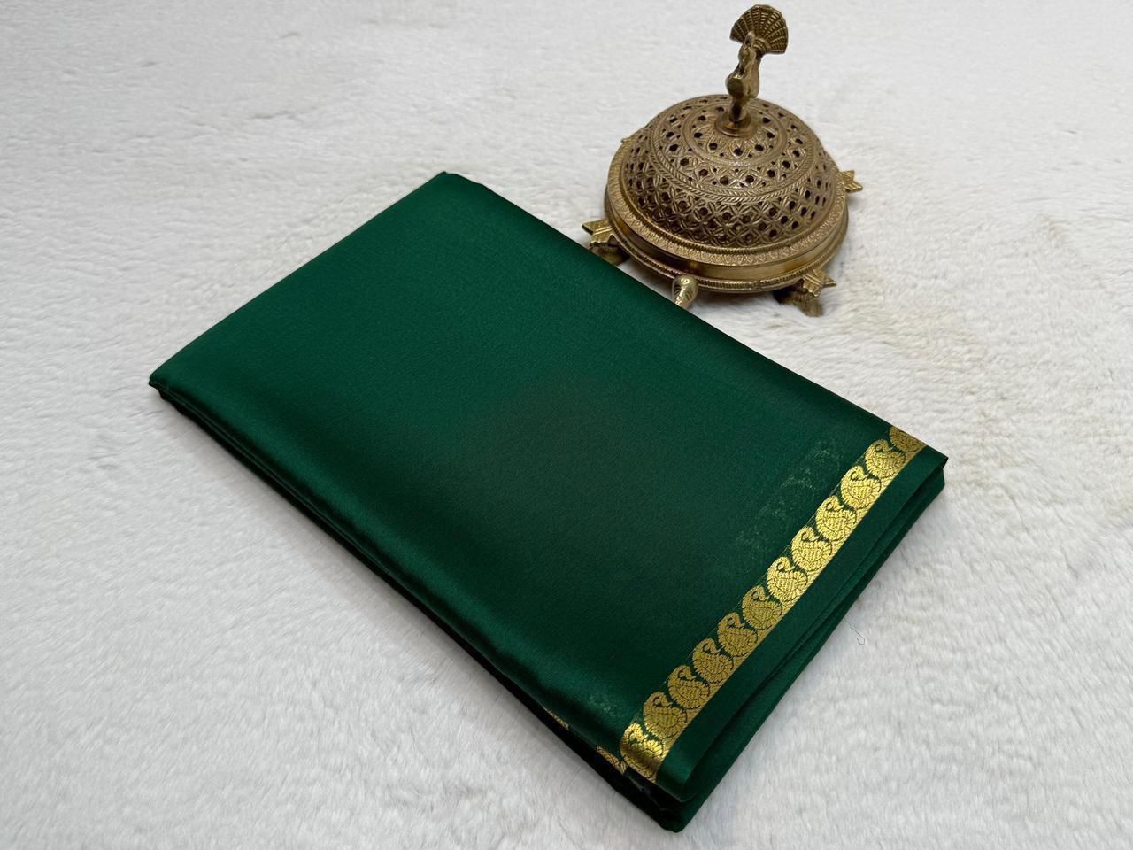 Mango border pure mysore silk saree