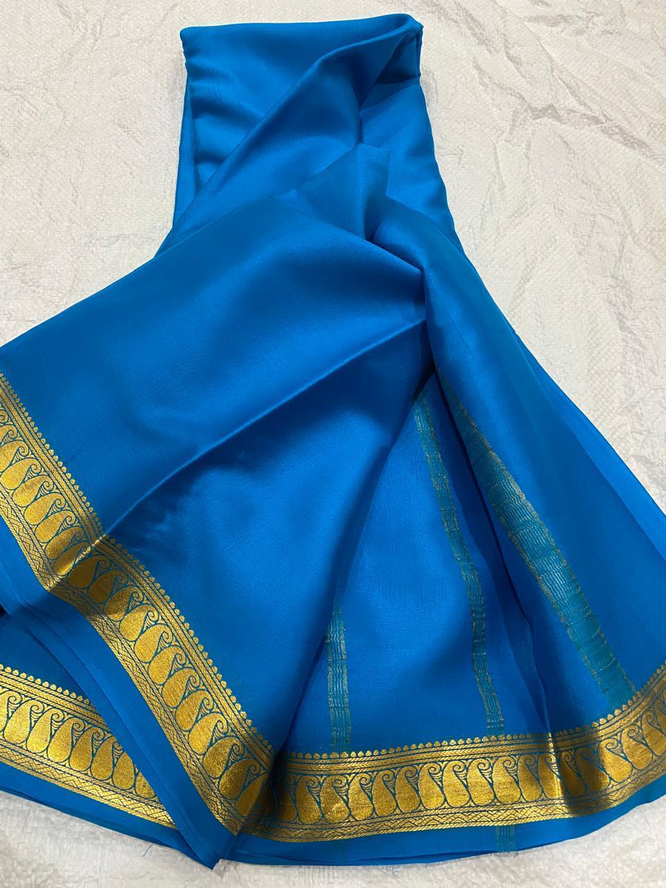 Mango border pure mysore silk saree