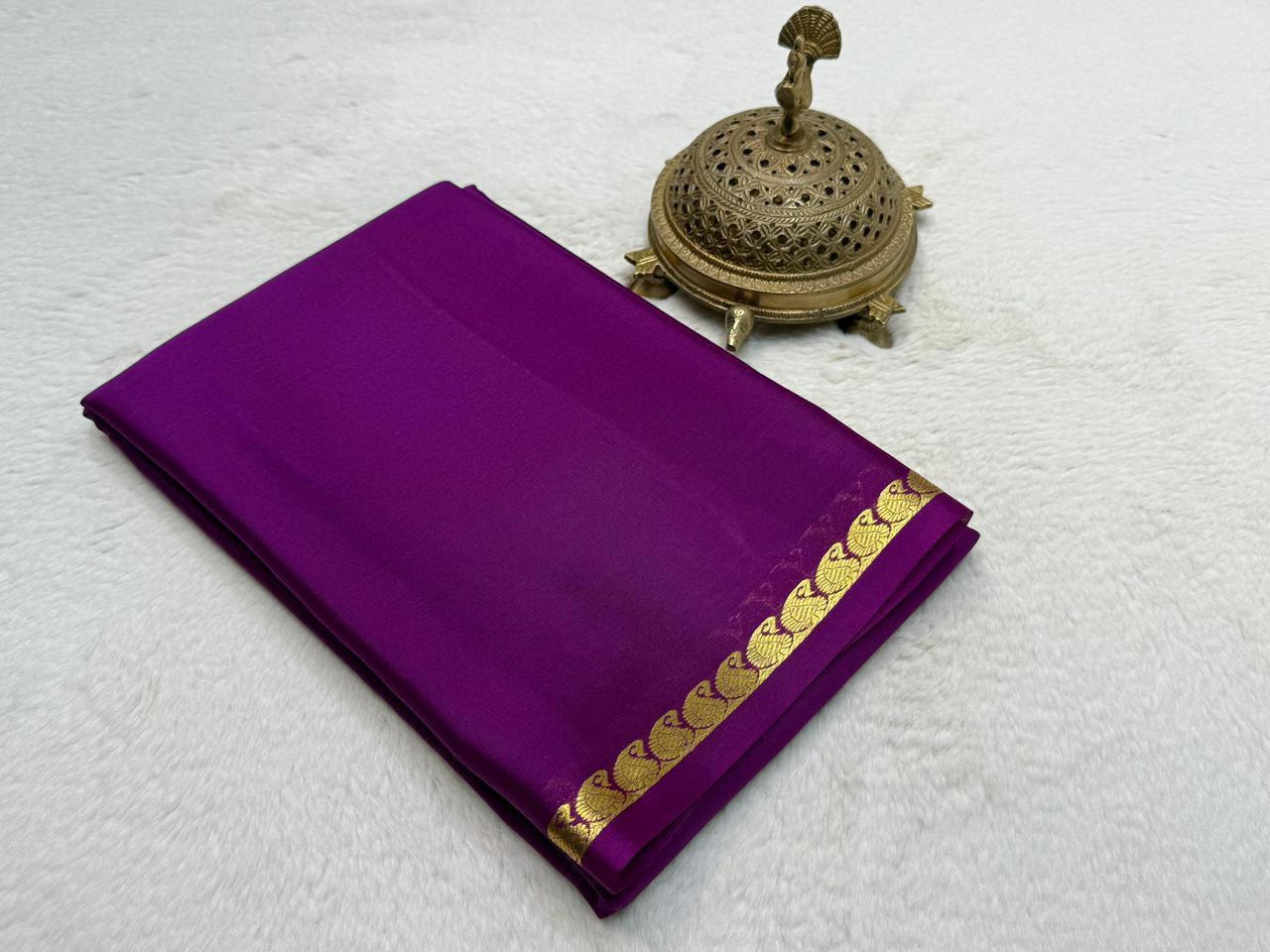 Mango border pure mysore silk saree