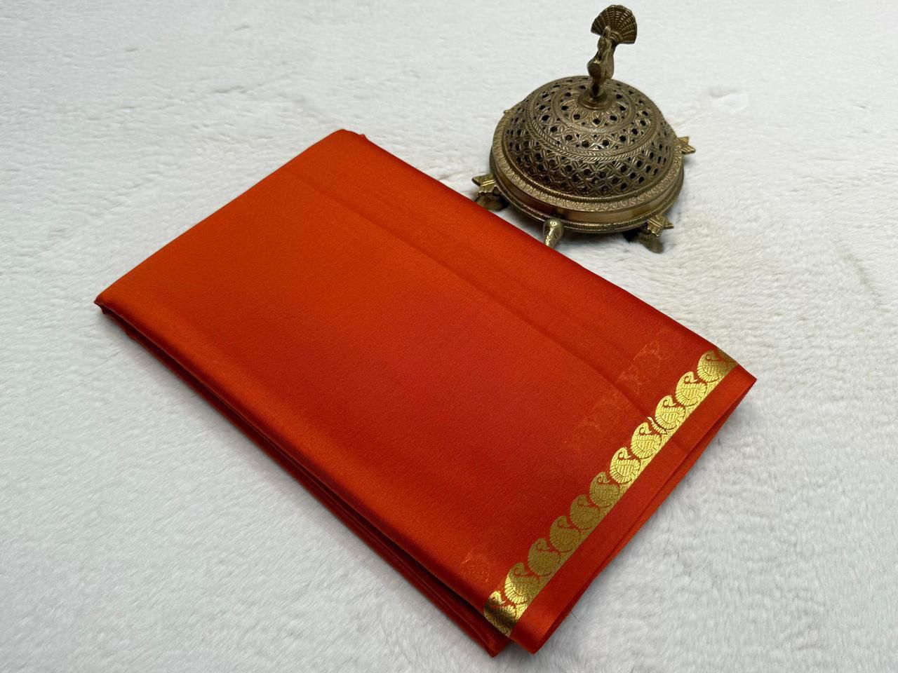 Mango border pure mysore silk saree