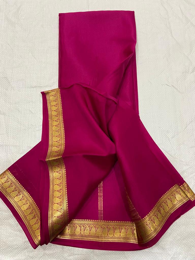 Mango border pure mysore silk saree