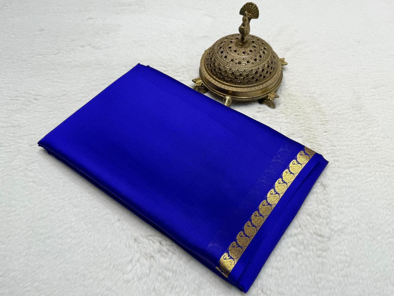 Mango border pure mysore silk saree