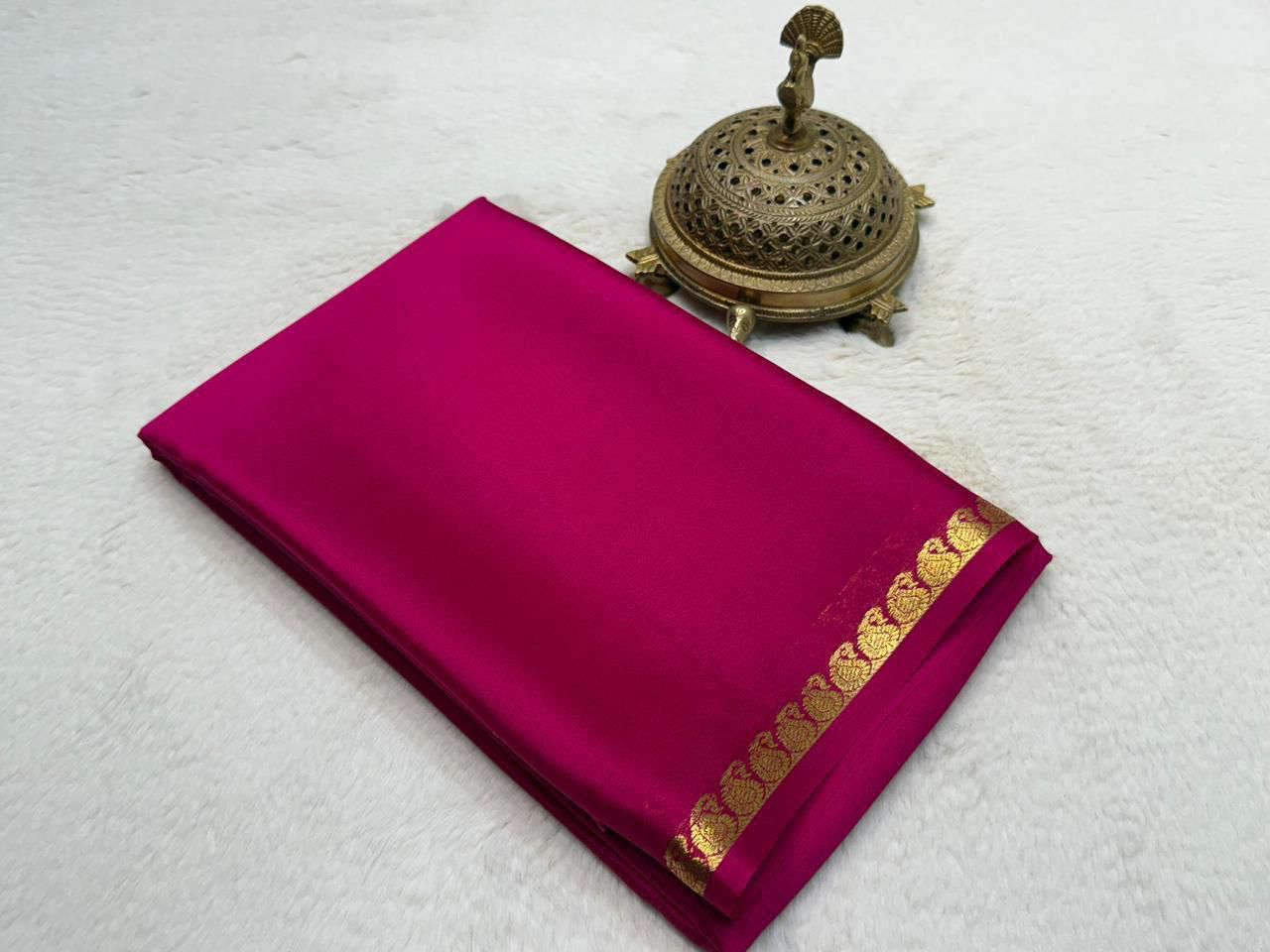 Mango border pure mysore silk saree