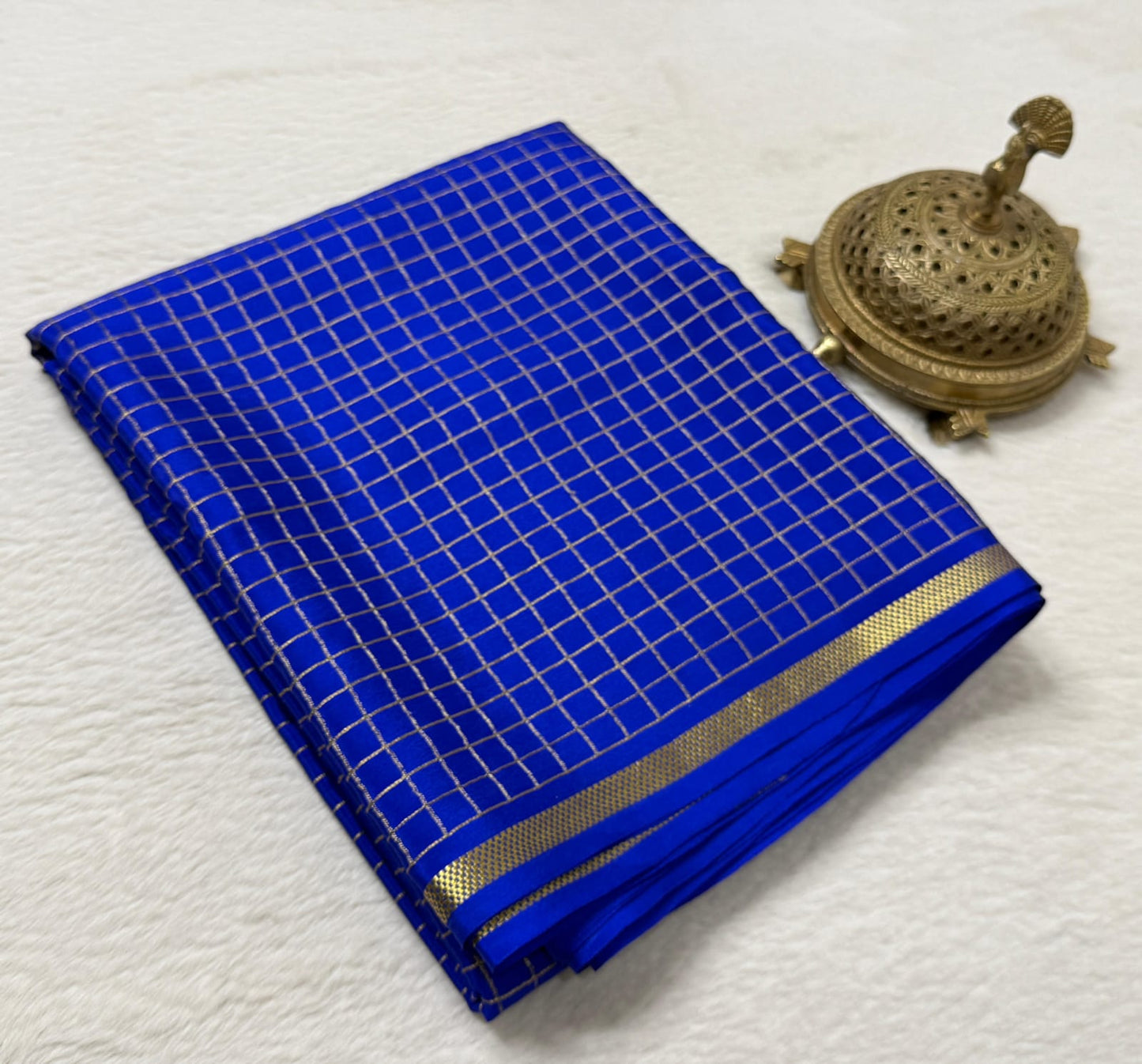 Pure mysore crepe silk checked saree