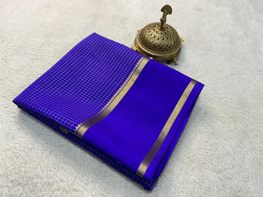 Pure mysore crepe silk checked saree