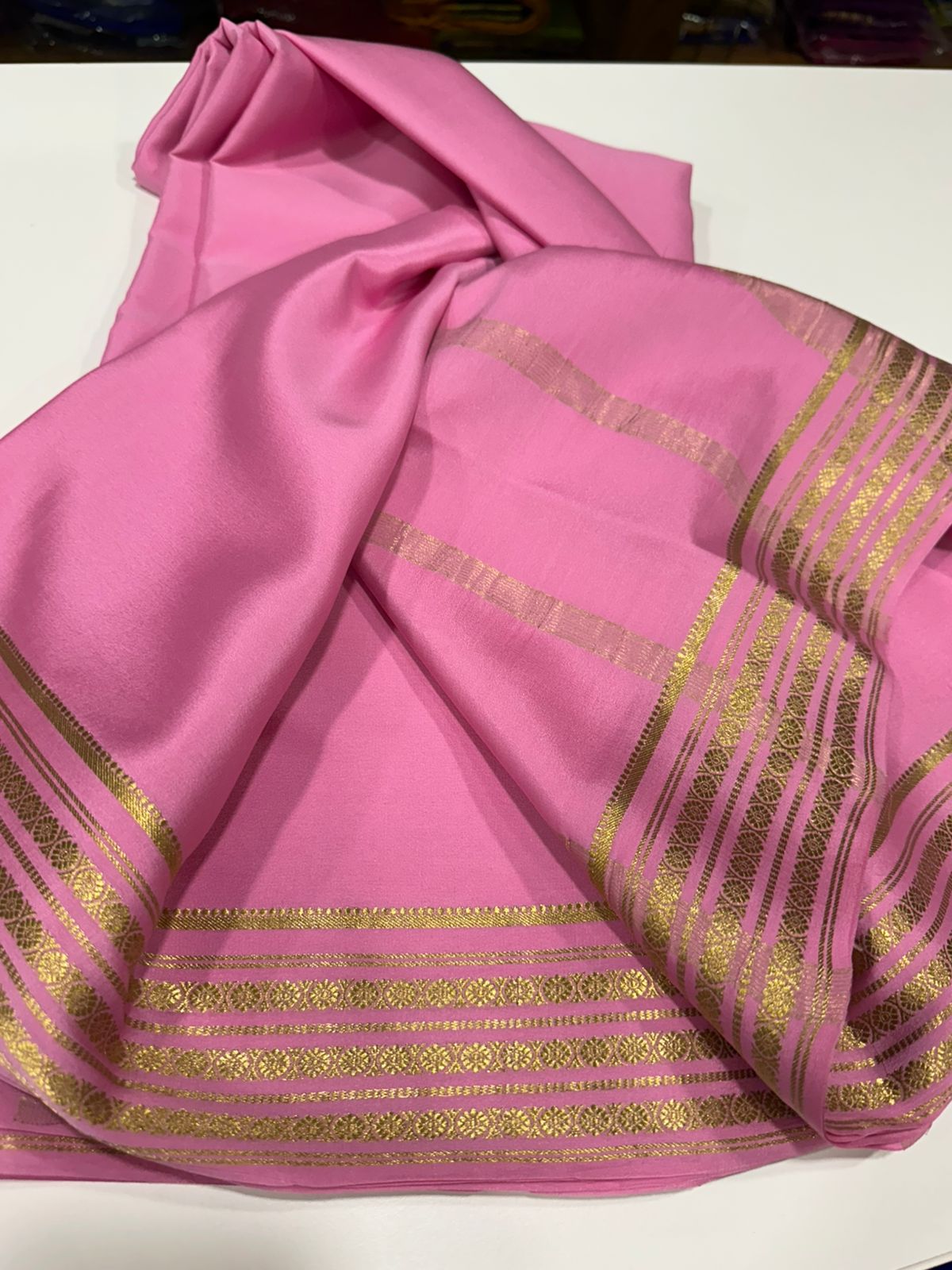 Pure mysore silk solid color saree