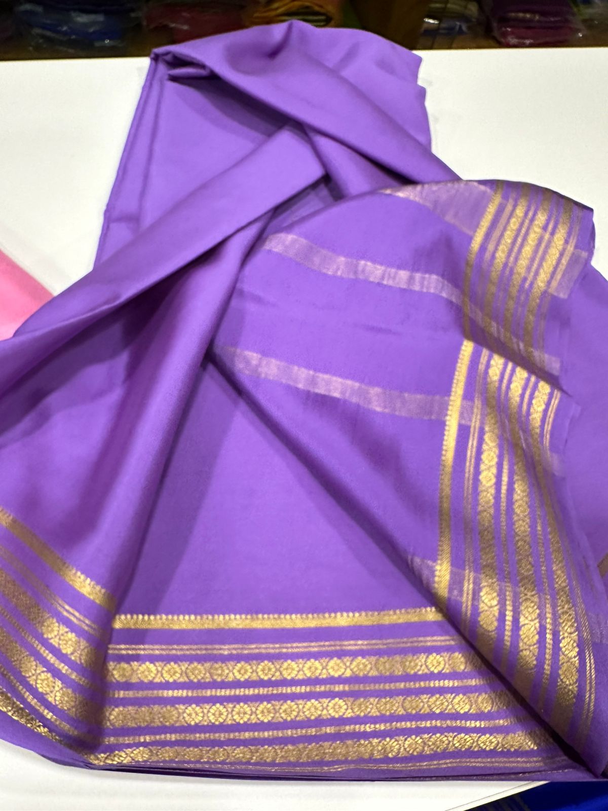 Pure mysore silk solid color saree