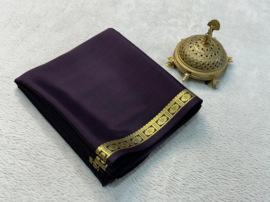 Pure Mysore Crepe Silk Small Border Saree