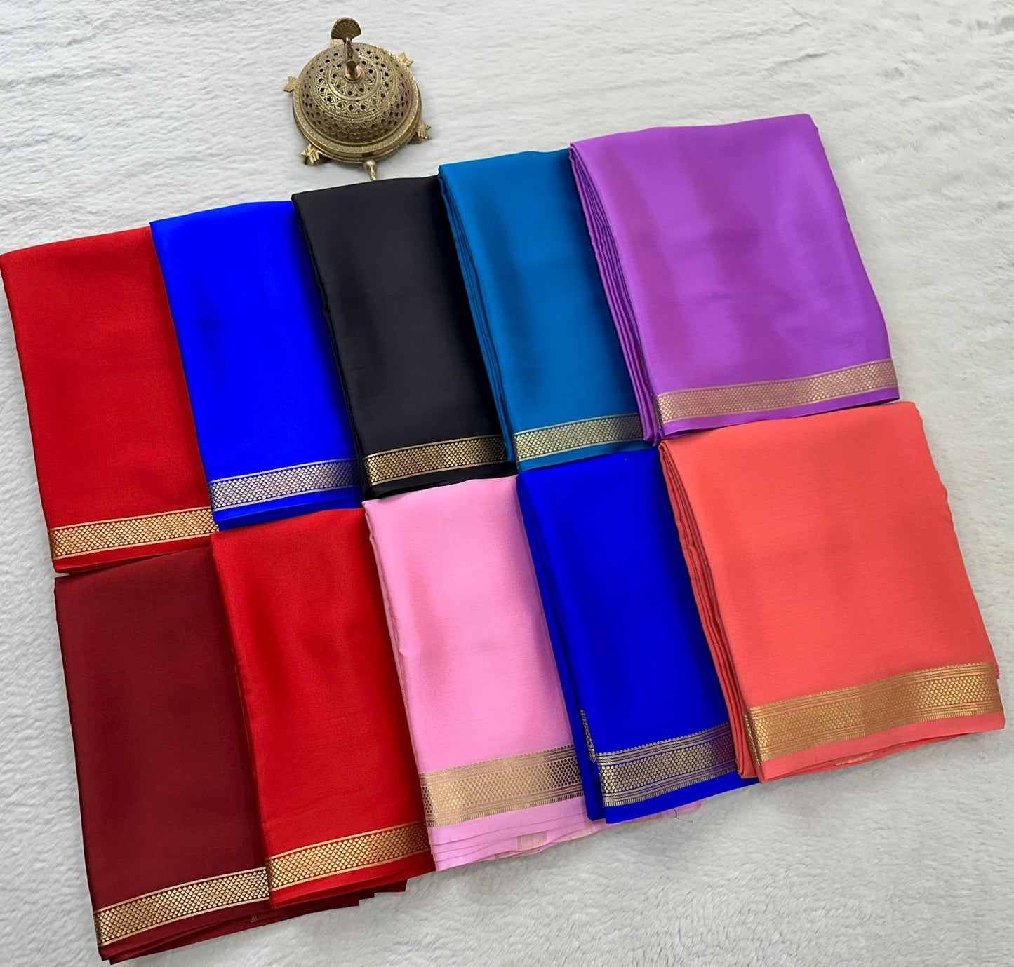 Pure Mysore Crepe Silk Small Border Saree