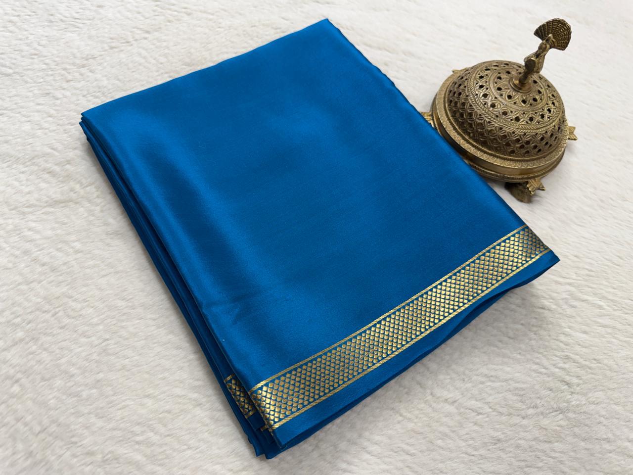 Pure Mysore Crepe Silk Small Border Saree