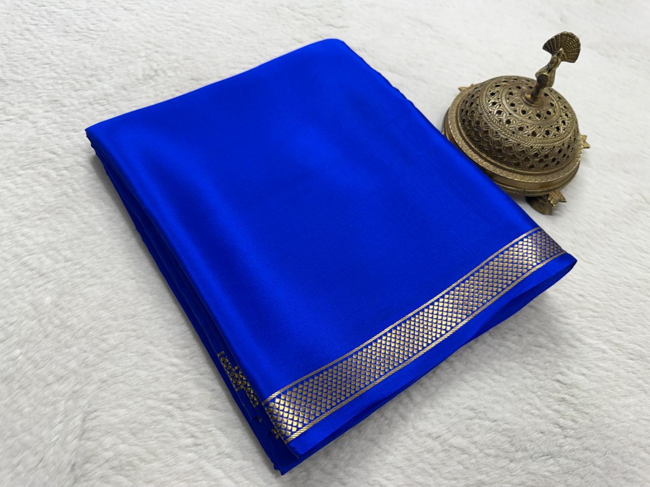 Pure Mysore Crepe Silk Small Border Saree