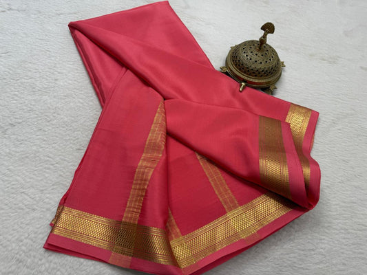 Pure Mysore Crepe Silk Small Border Saree