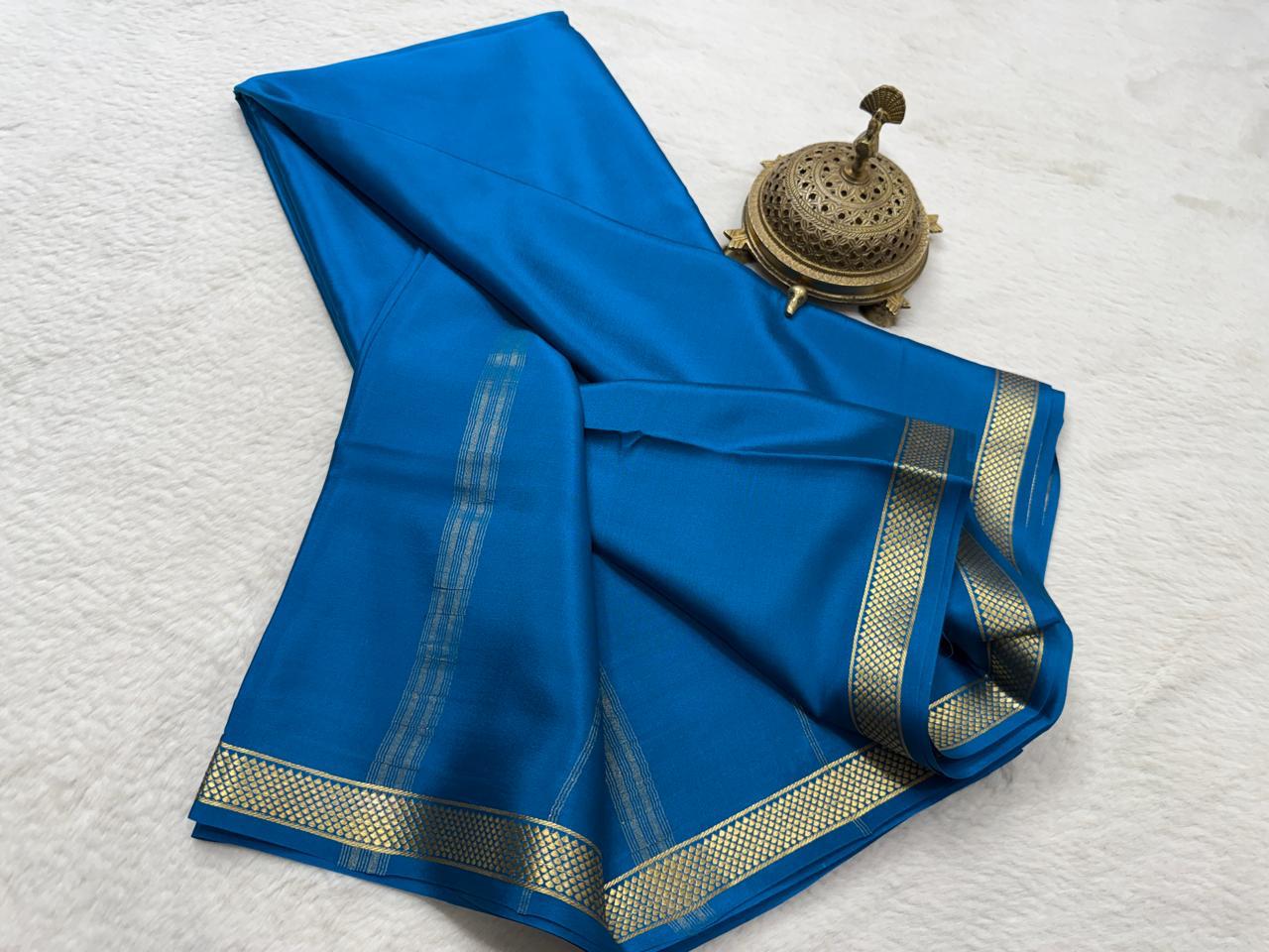 Pure Mysore Crepe Silk Small Border Saree