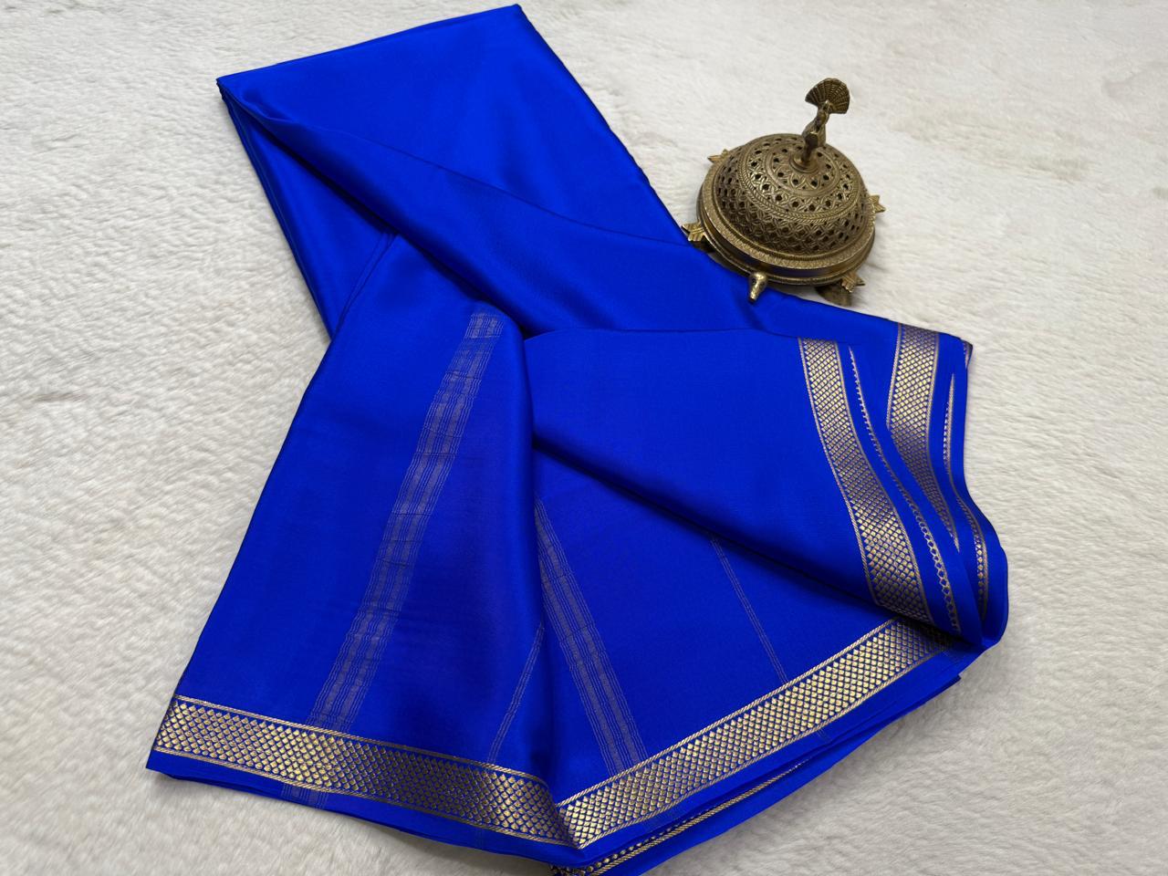 Pure Mysore Crepe Silk Small Border Saree