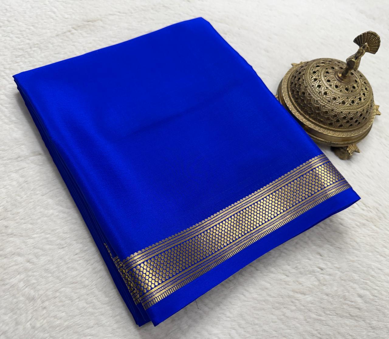 Pure Mysore Crepe Silk Small Border Saree