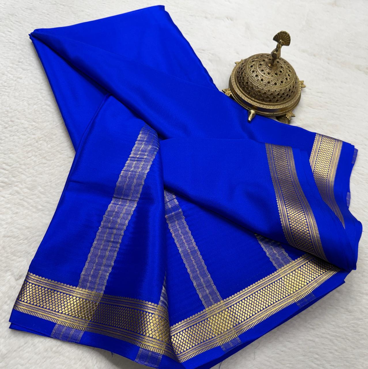 Pure Mysore Crepe Silk Small Border Saree