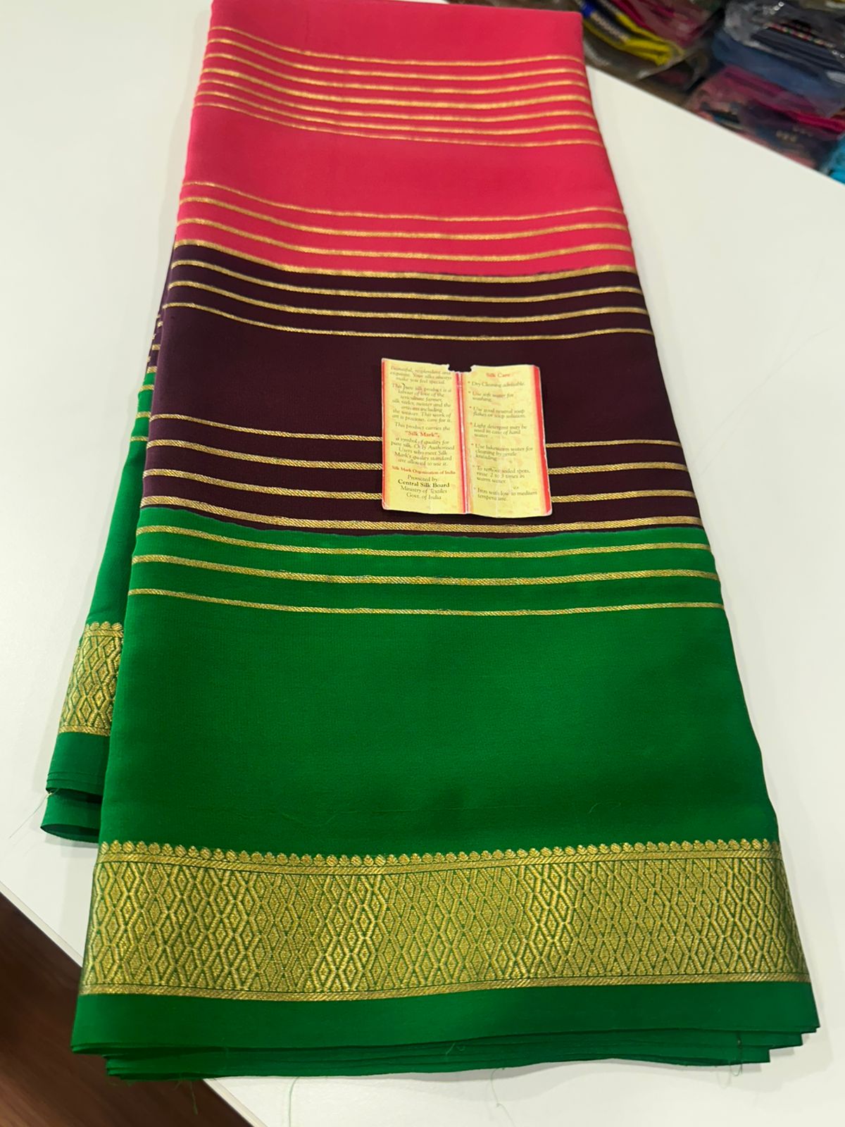 Pure mysore silk 120 gram zari lined saree