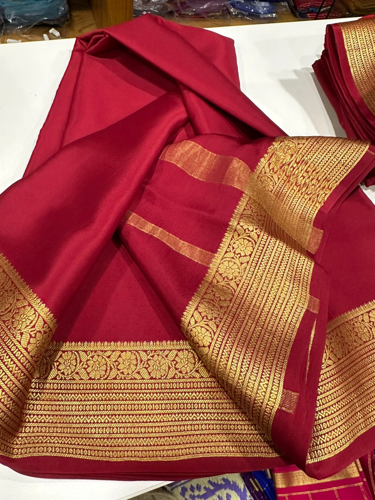 Pure mysore silk 100 grm thickness saree