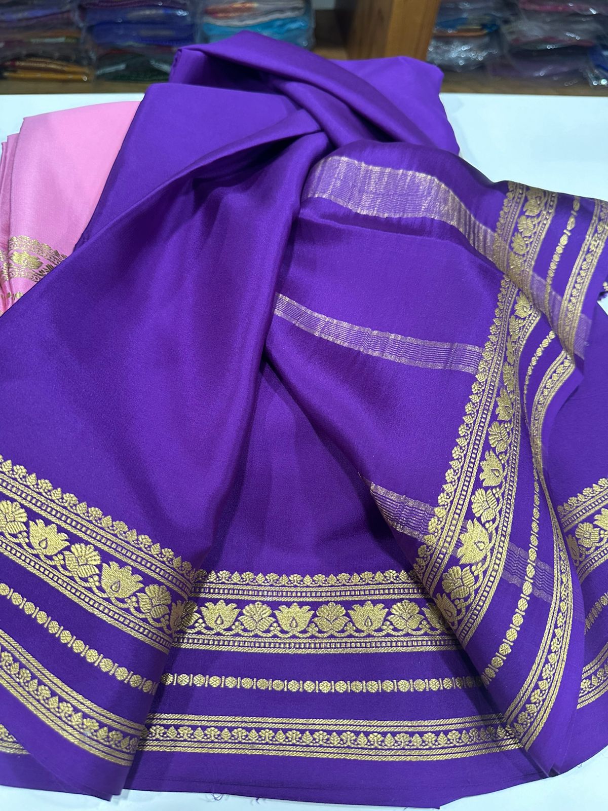 Pure mysore silk 100 grm thickness saree