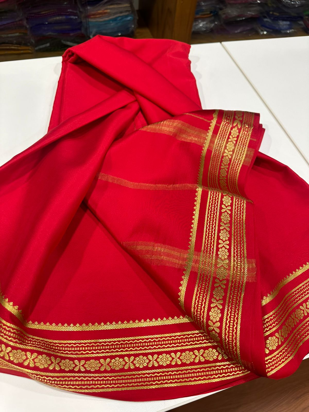 Pure mysore silk 100 grm thickness saree