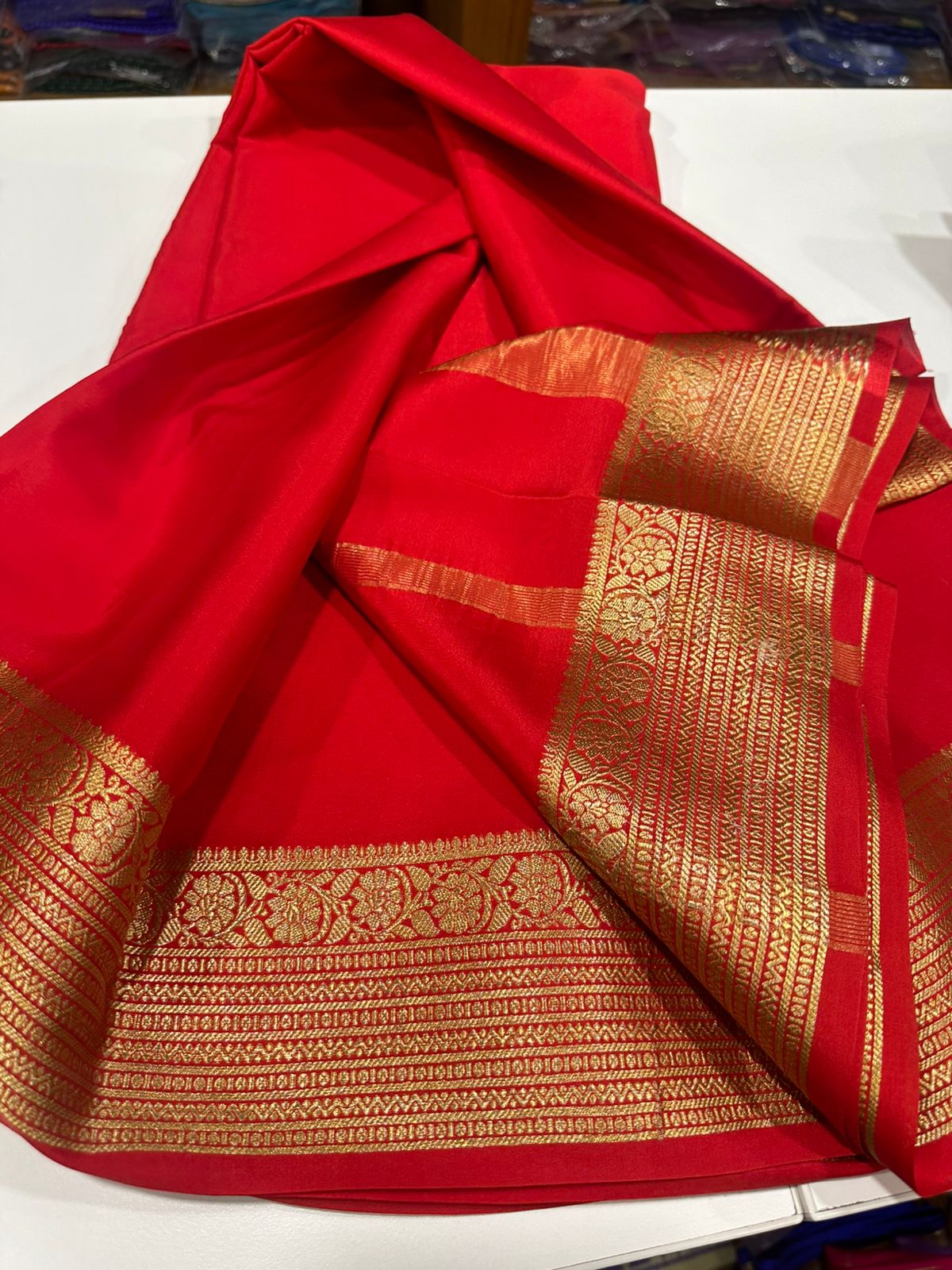 Pure mysore silk 100 grm thickness saree