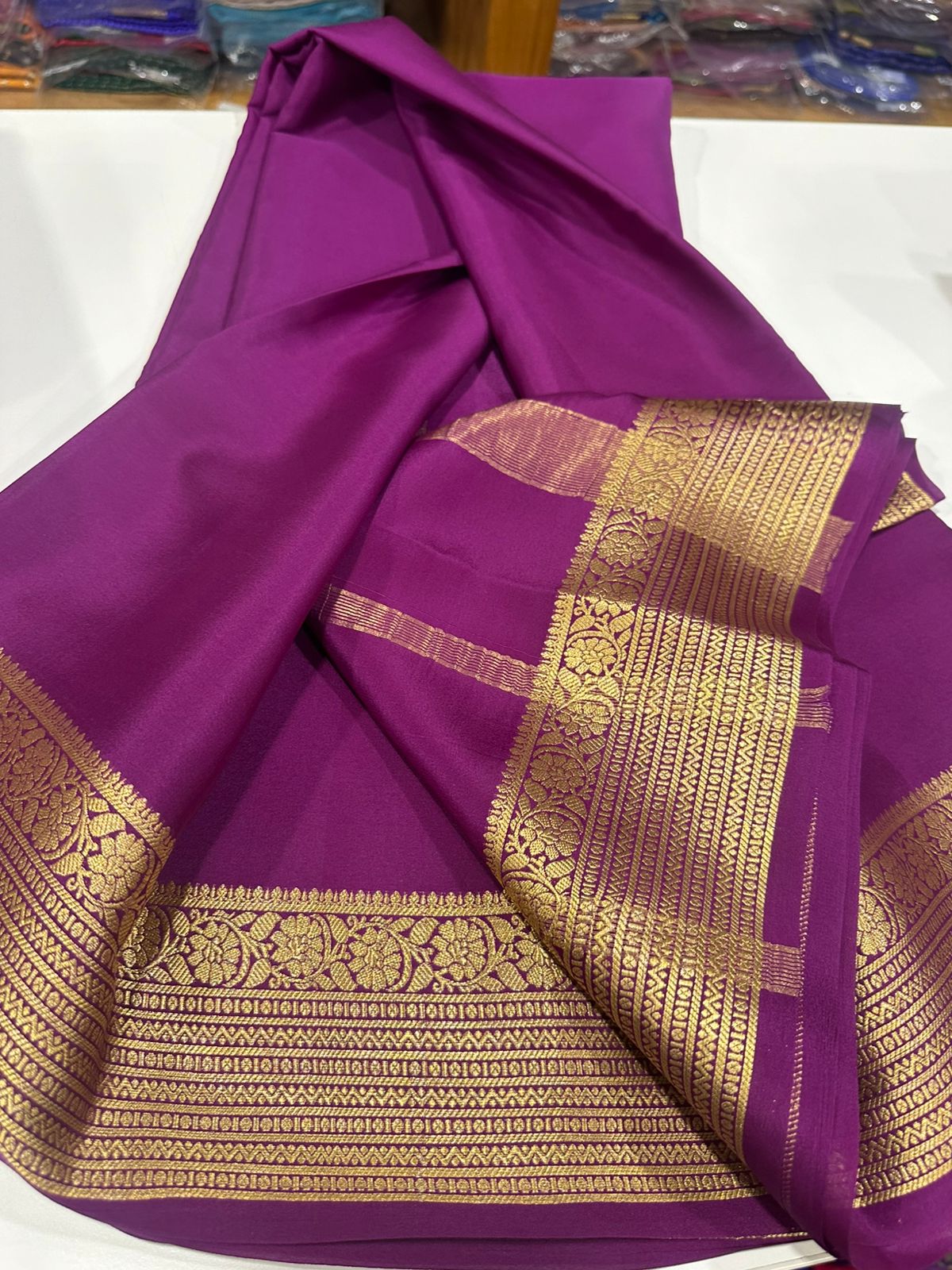 Pure mysore silk 100 grm thickness saree