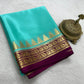 Pure mysore silk 100 gram thickness peacock border saree