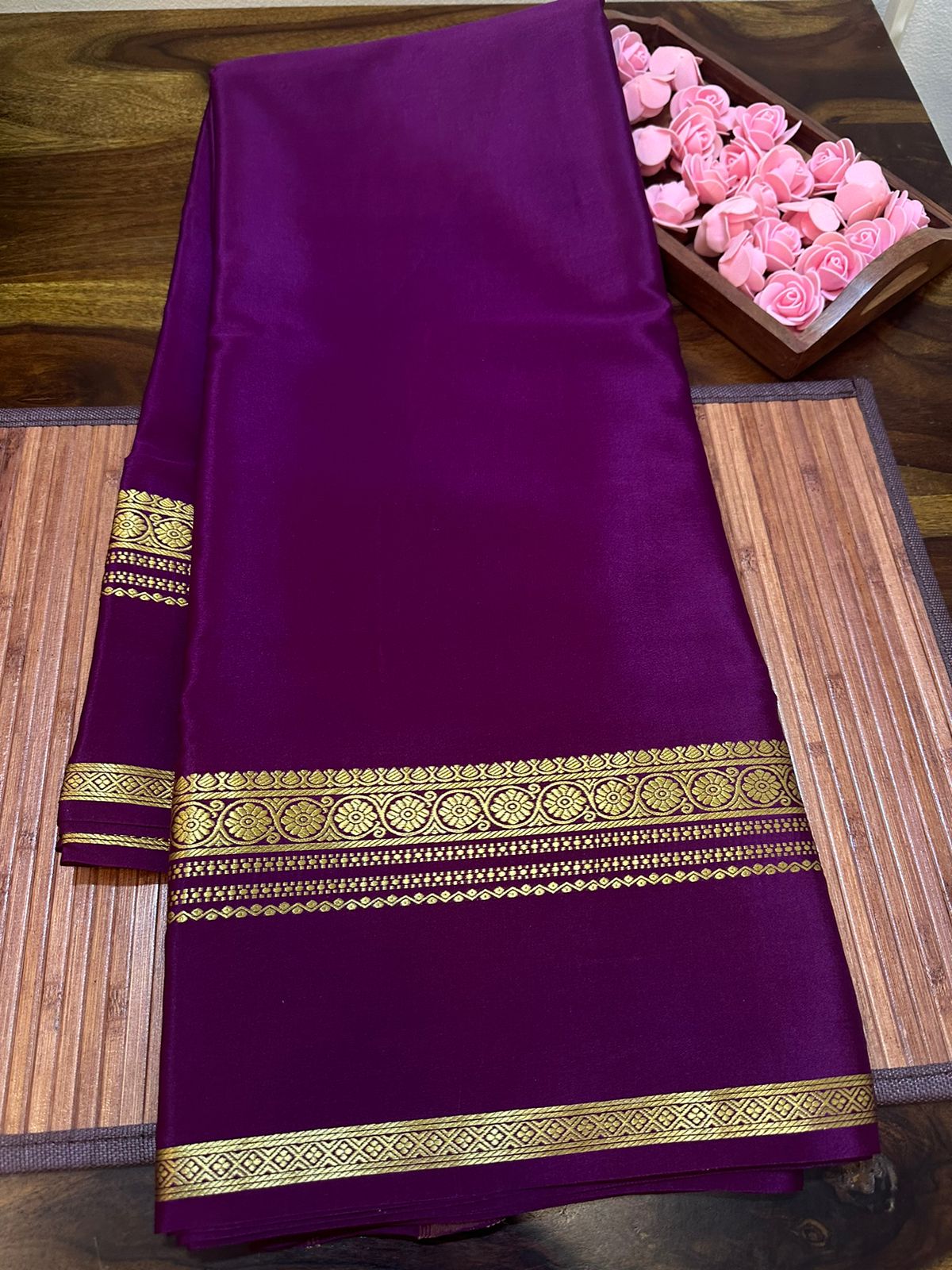 Pure mysore silk 120 gram thickness saree