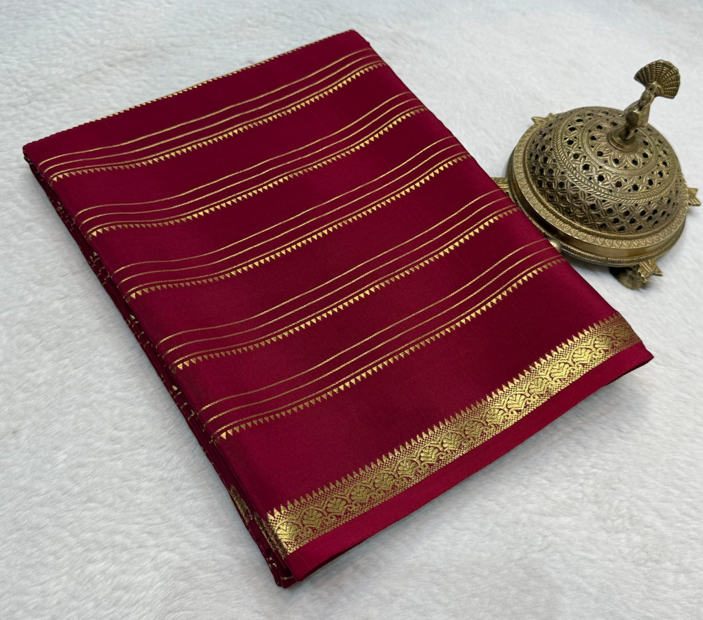 Pure mysore silk 120 gram zari lined saree