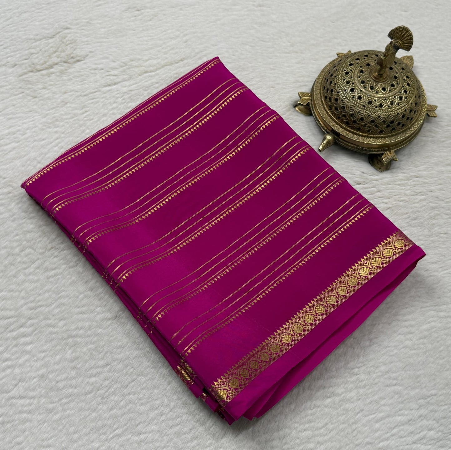 Pure mysore silk 120 gram zari lined saree