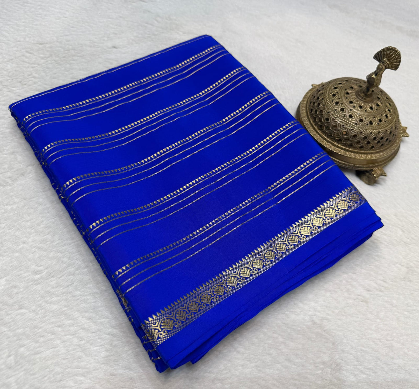 Pure mysore silk 120 gram zari lined saree