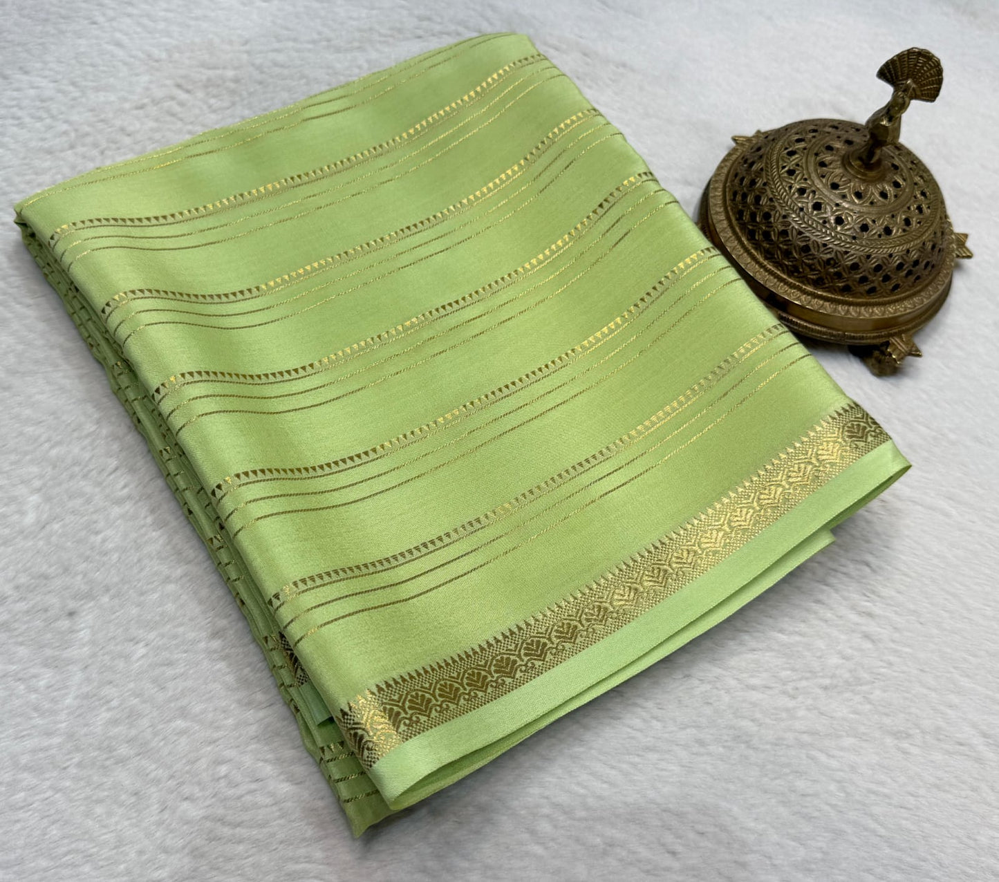 Pure mysore silk 120 gram zari lined saree