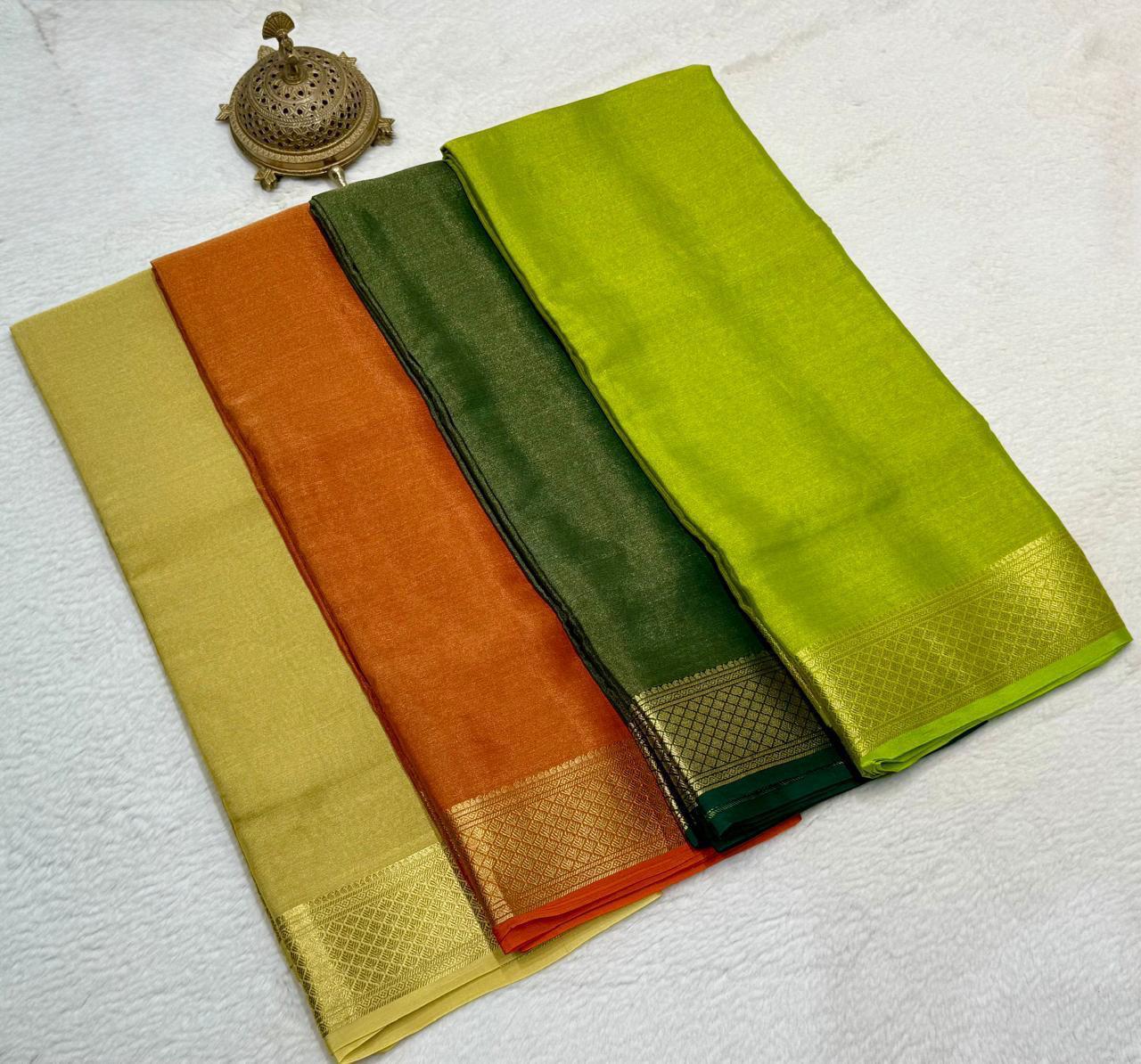 Pure mysore silk 120 gram solid color saree