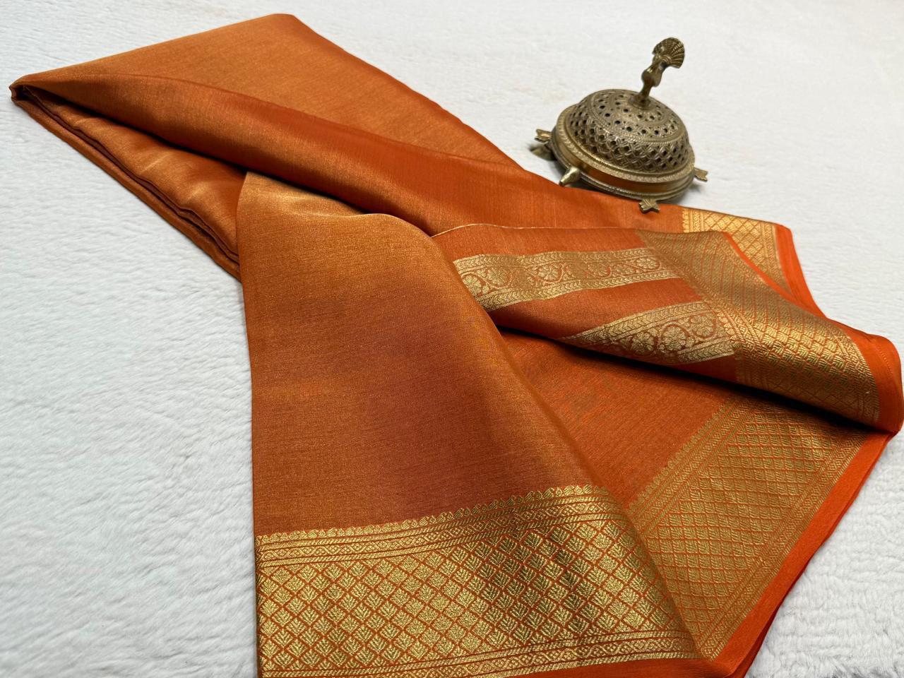 Pure mysore silk 120 gram solid color saree