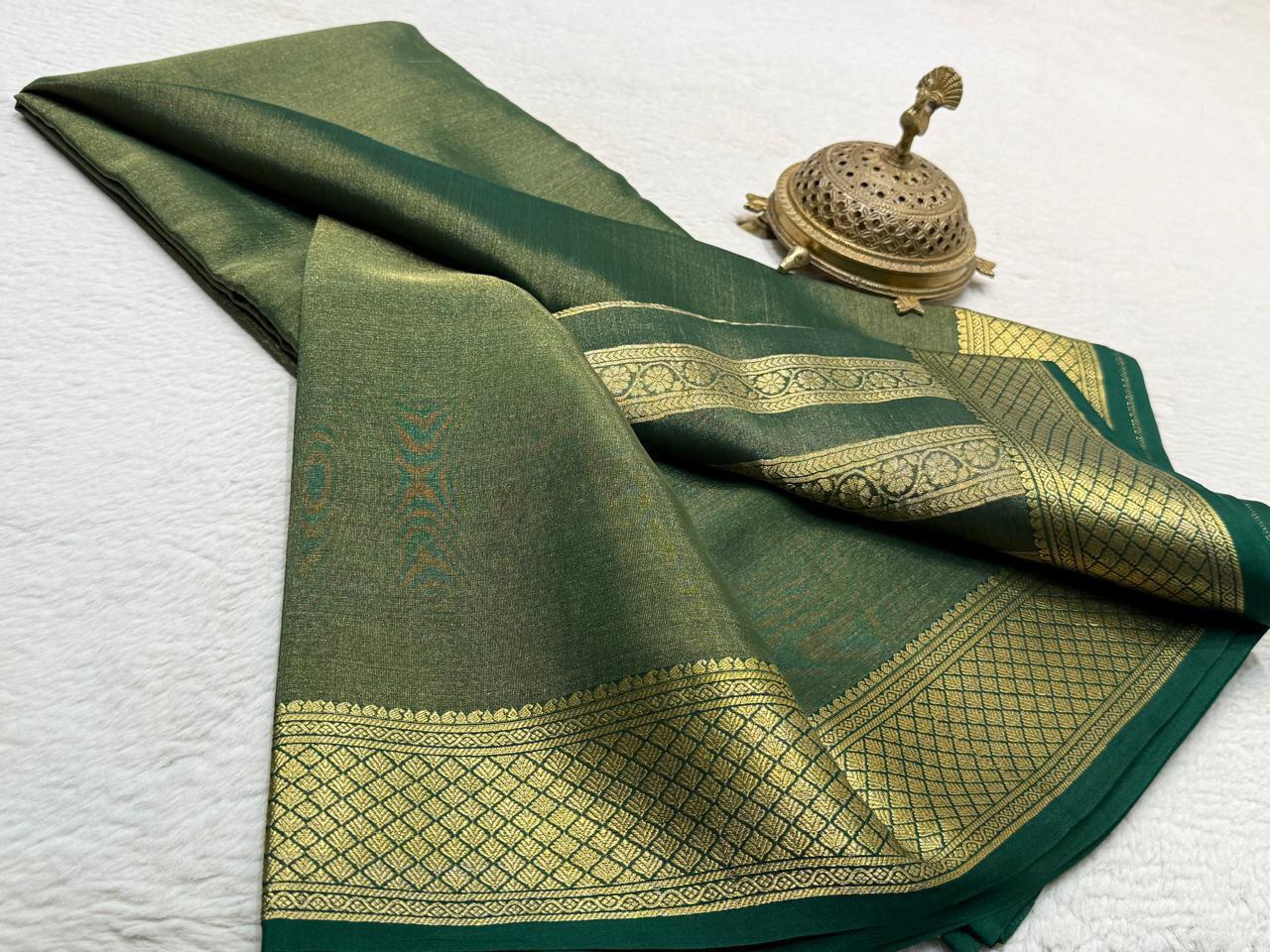 Pure mysore silk 120 gram solid color saree