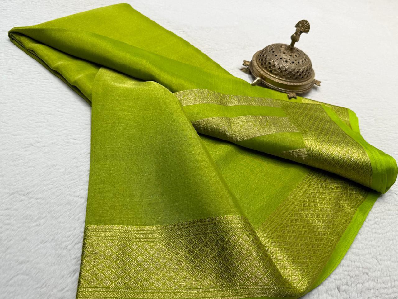 Pure mysore silk 120 gram solid color saree