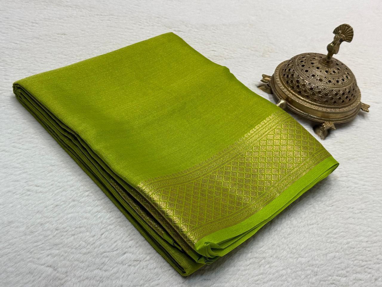 Pure mysore silk 120 gram solid color saree