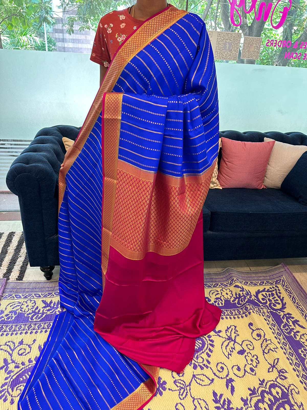 Pure mysore silk 120 grm thickness saree