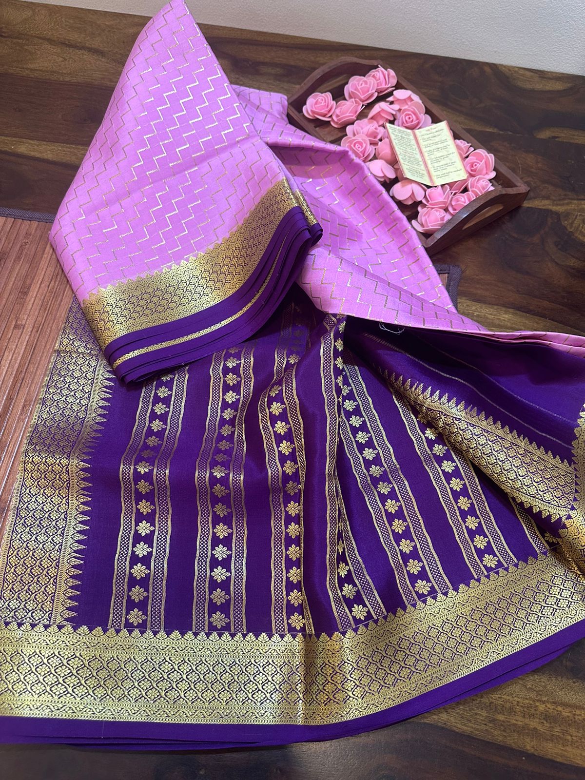 Pure mysore silk 120 grm thickness saree