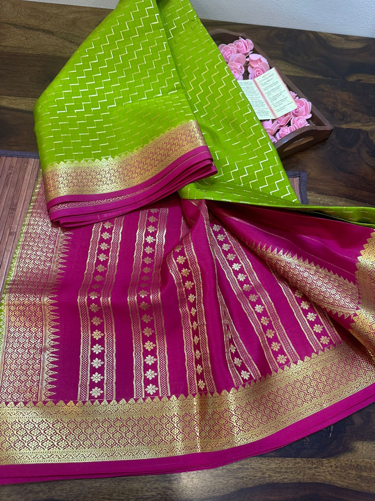 Pure mysore silk 120 grm thickness saree