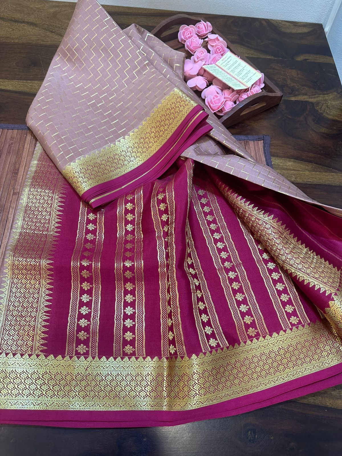 Pure mysore silk 120 grm thickness saree