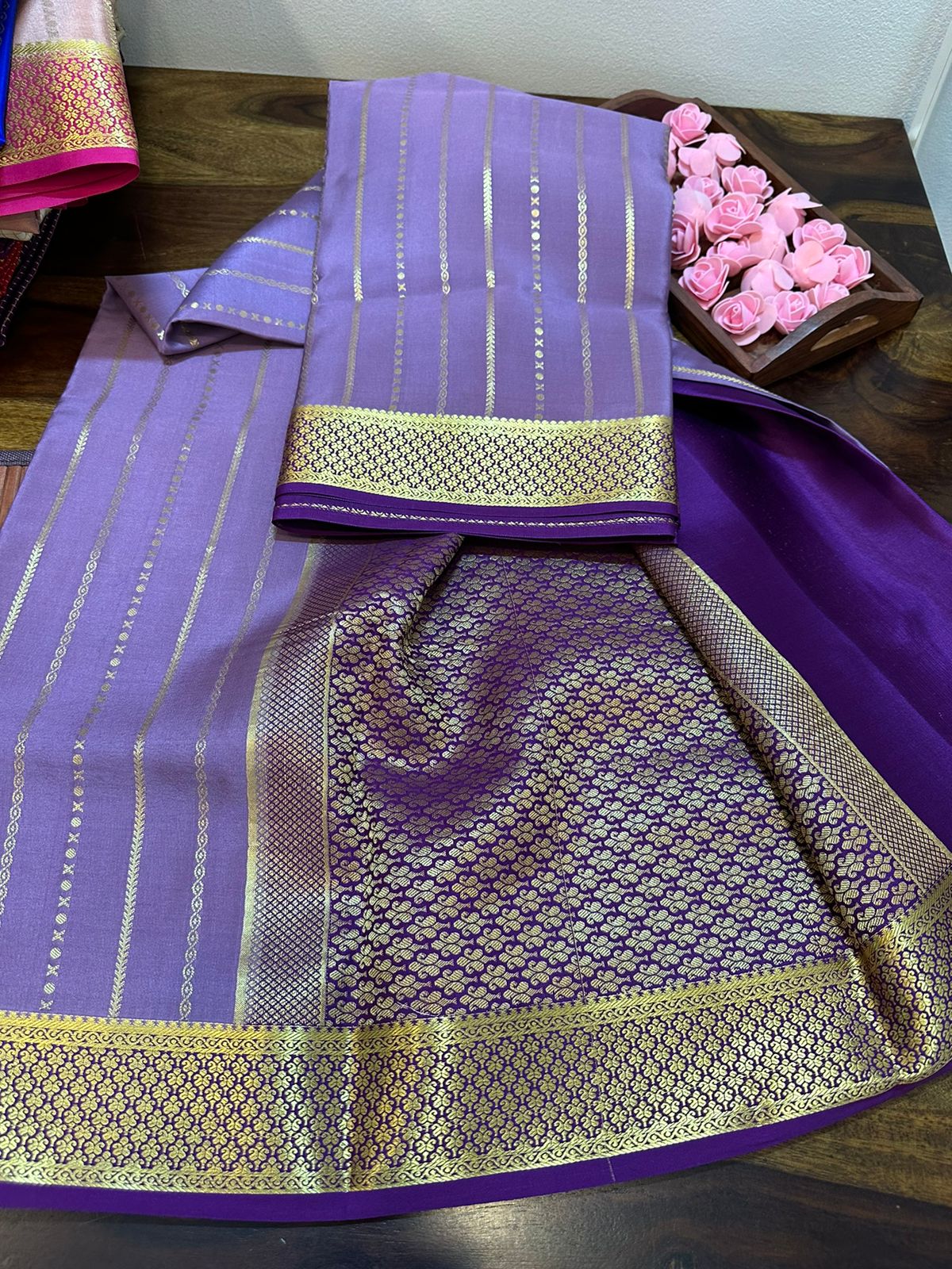 Pure mysore silk 120 grm thickness saree