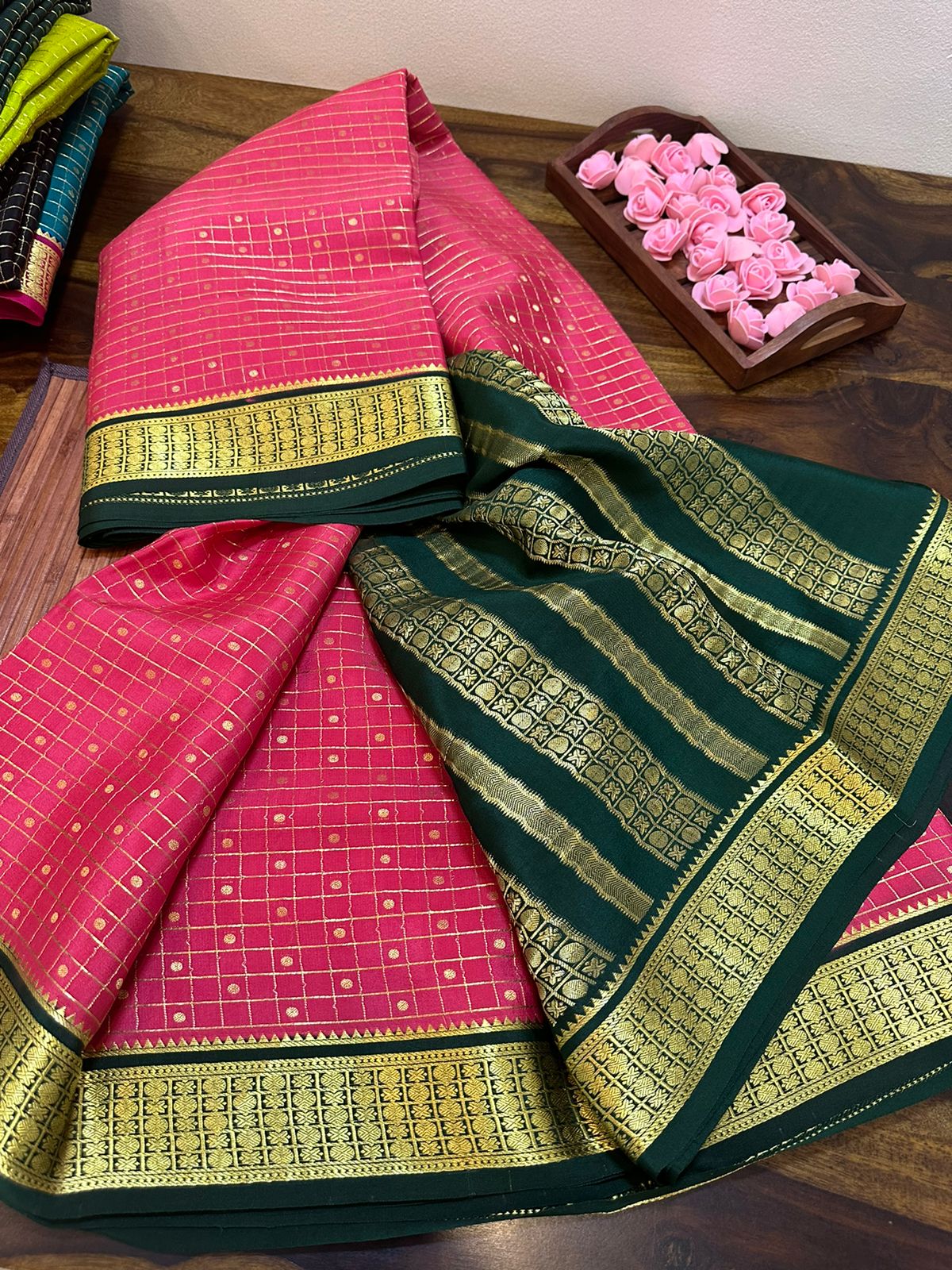 Pure mysore silk 120 grm thickness saree