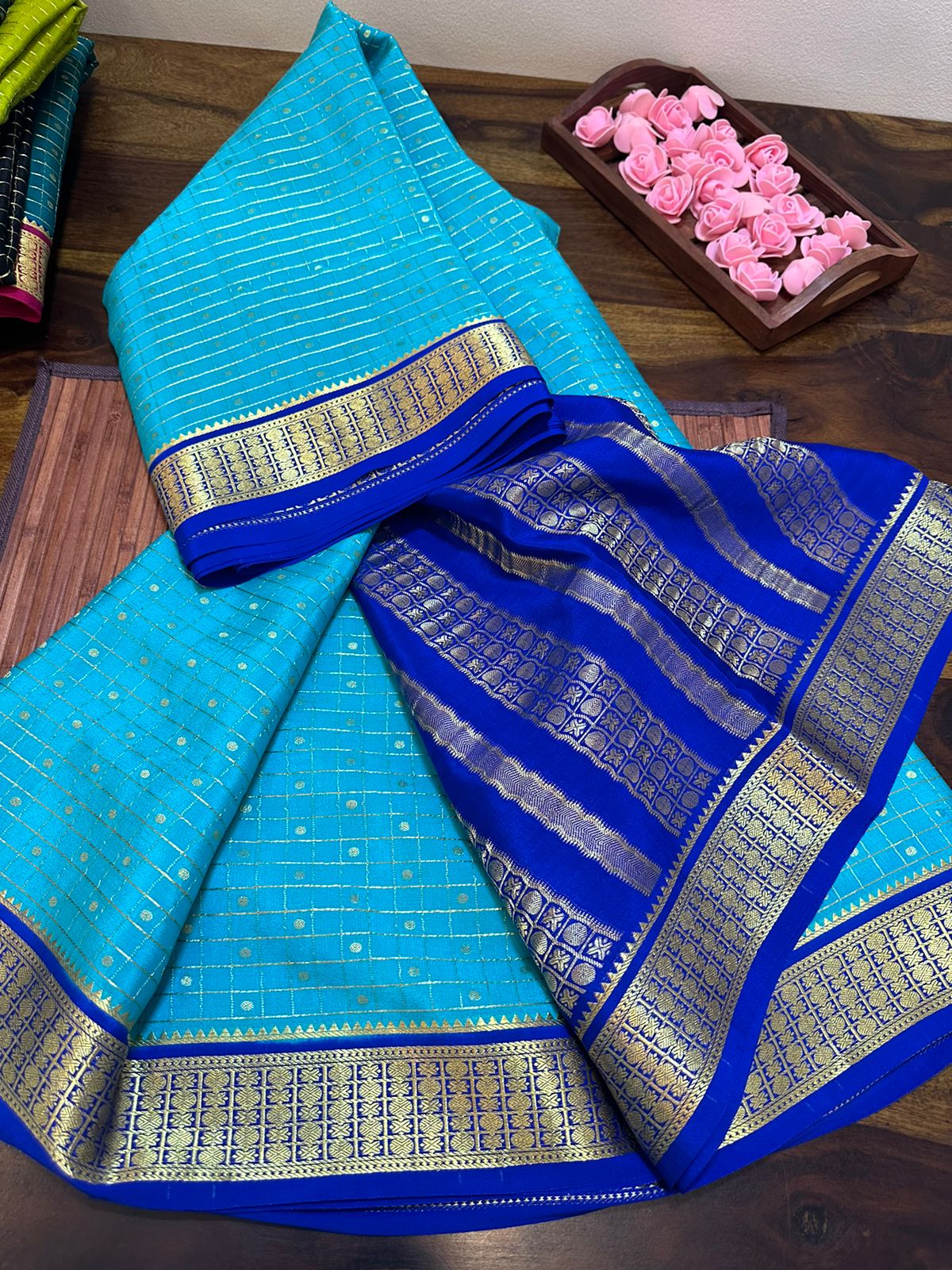 Pure mysore silk 120 grm thickness saree