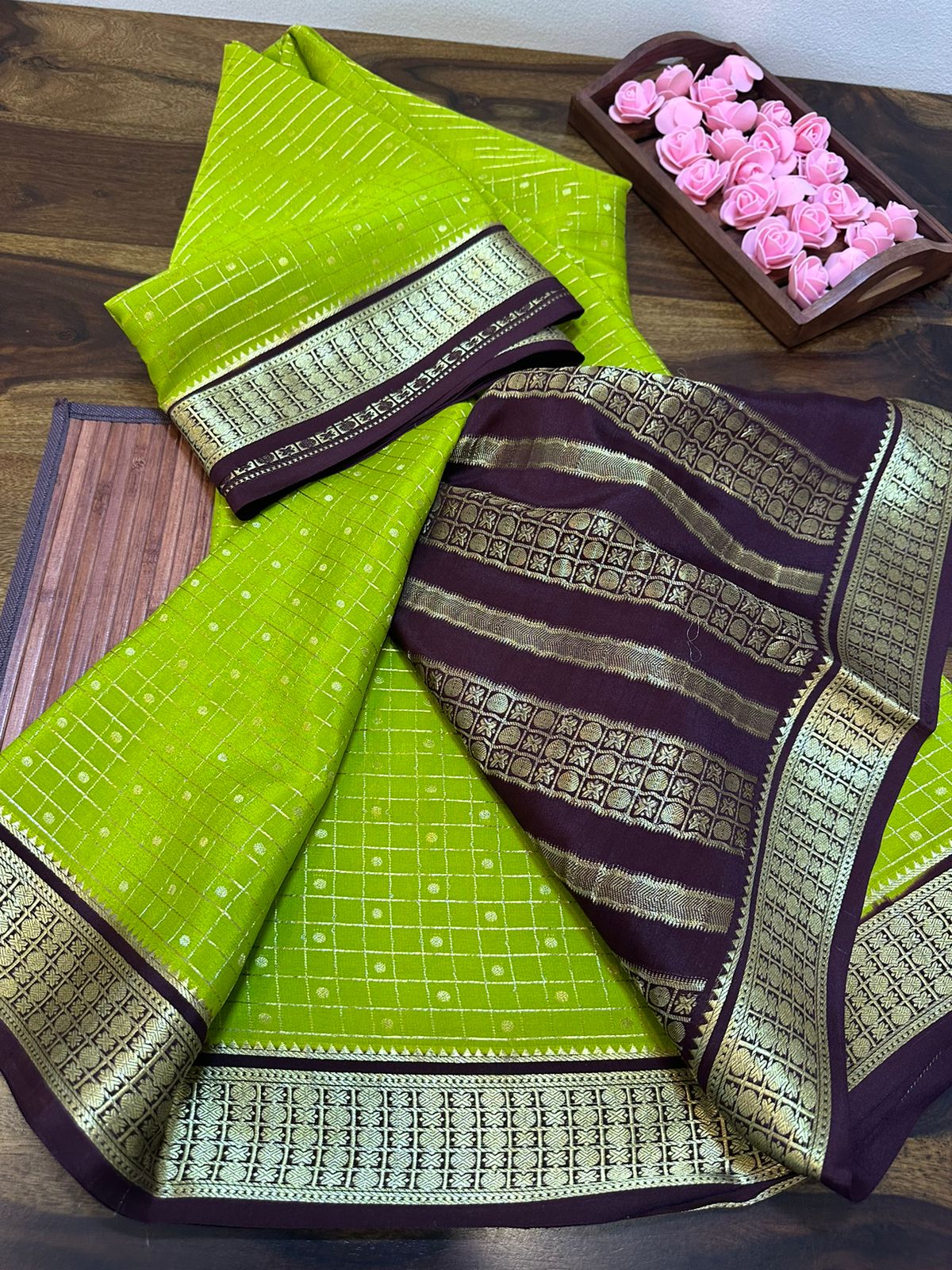 Pure mysore silk 120 grm thickness saree