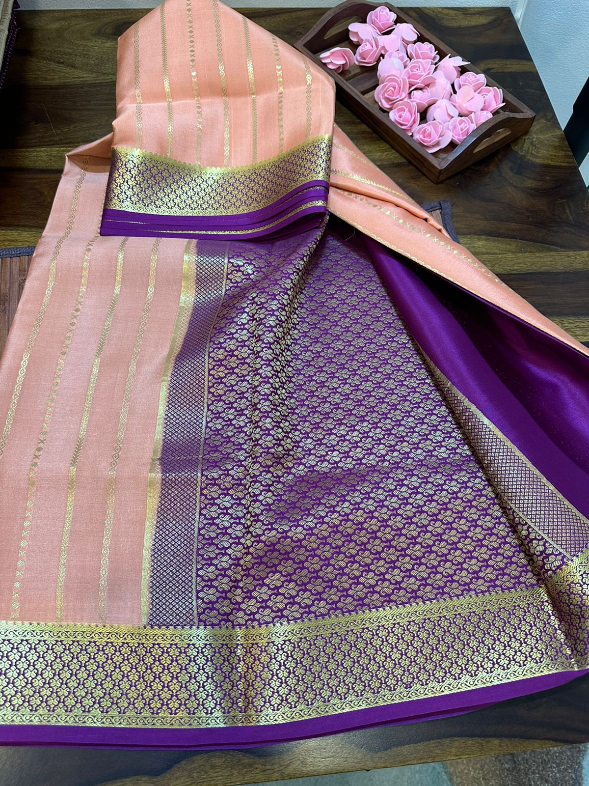 Pure mysore silk 120 grm thickness saree